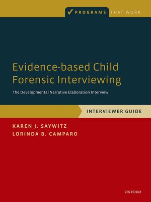 cover image of Evidence-based Child Forensic Interviewing